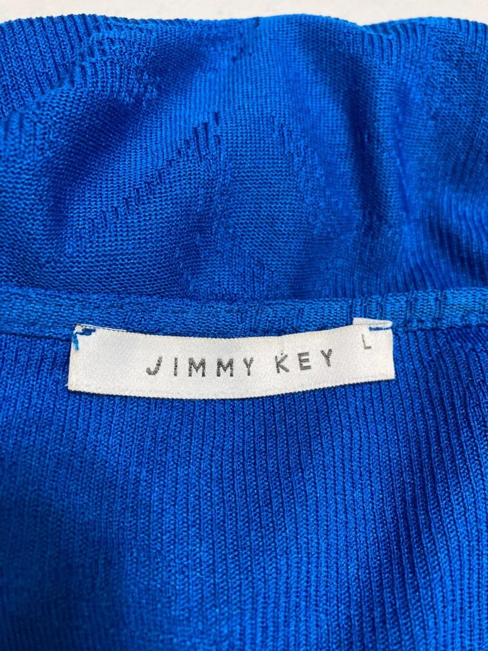 Jimmy Key Knit Pullover Mini Dress Sleeveless Kobalt Blue Minimalist Size L - Picture 6 of 11